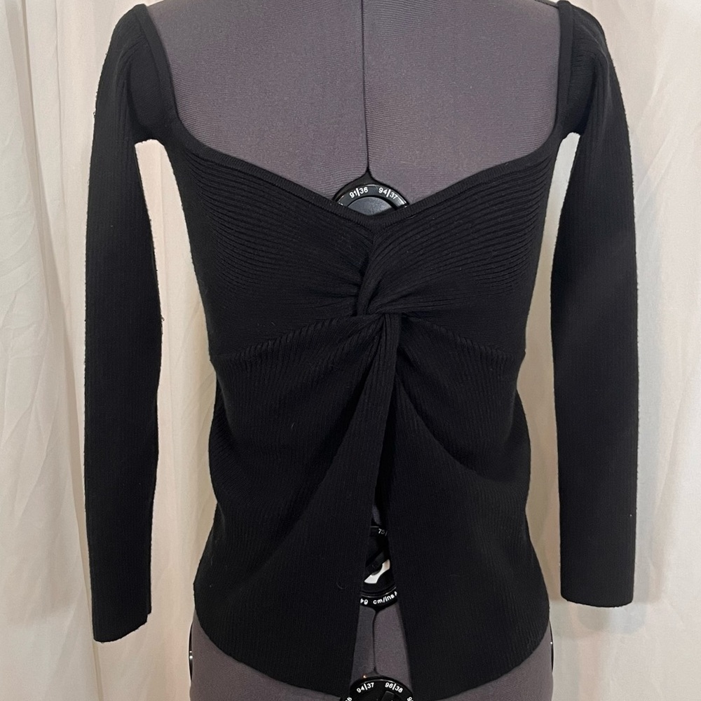 Abercrombie & Fitch Black Twist-Front Long Sleeve Top